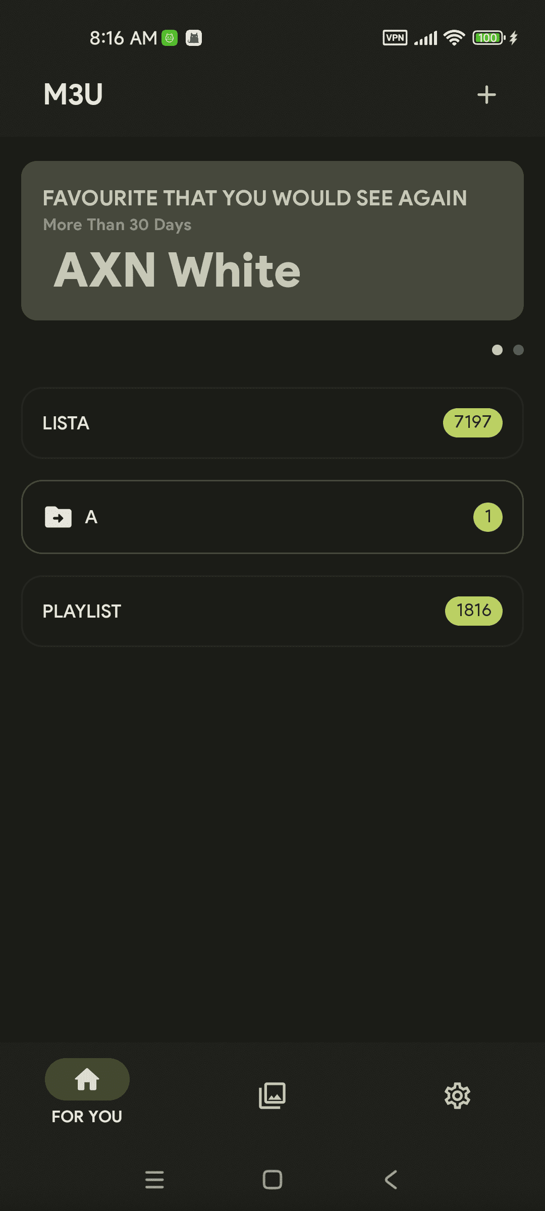 The Streamblix home screen